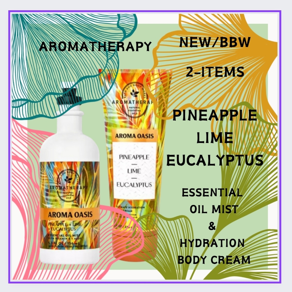 🔥2-ITEMS "PINEAPPLE LIME EUCALYPTUS" AROMATHERAPY/NEW/BBW